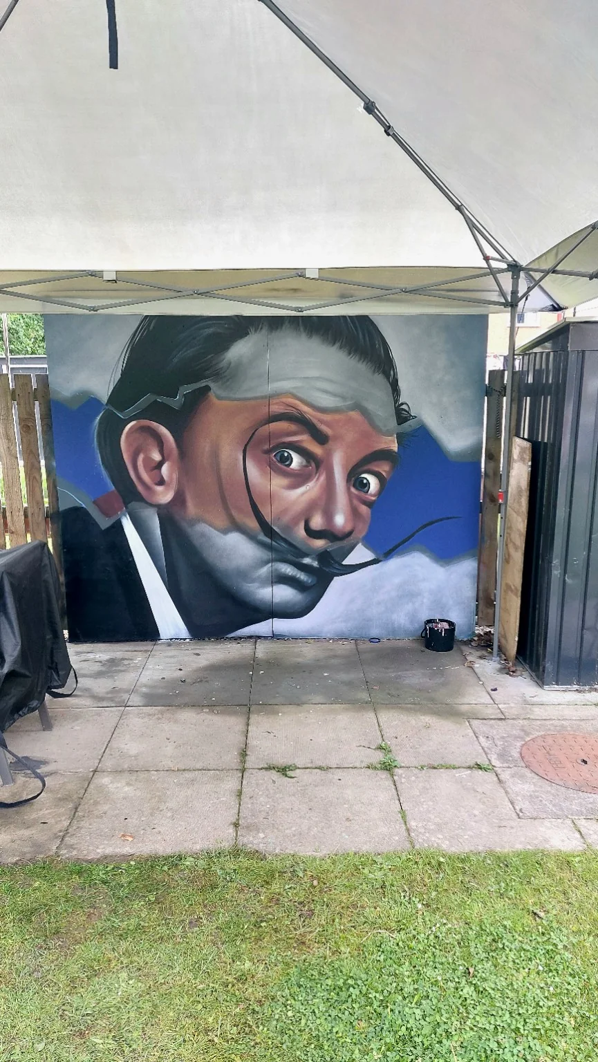 Dalí Portrait mural by David Crossley