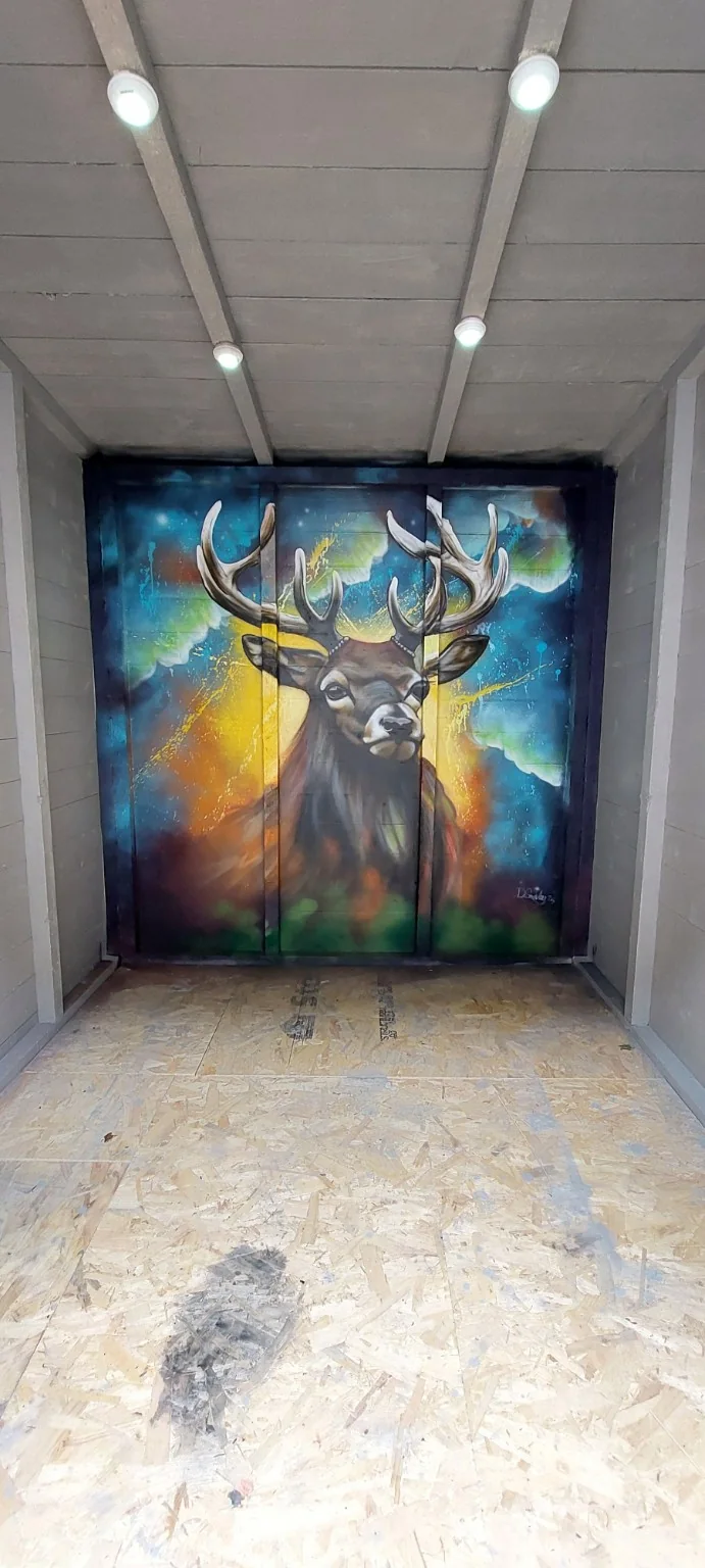 Highland Stag mural by David Crossley